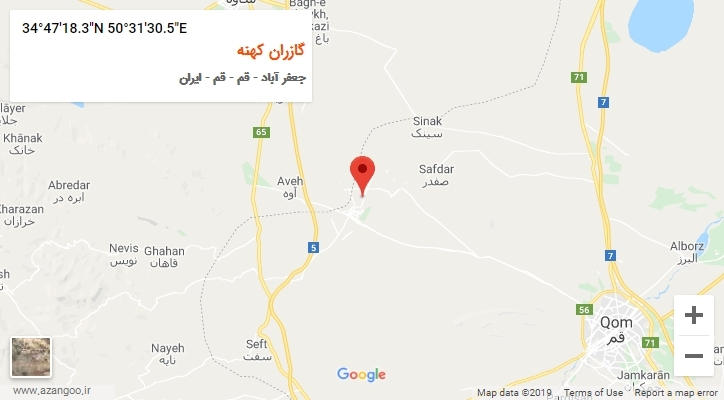 روستای گازران کهنه بر روی نقشه