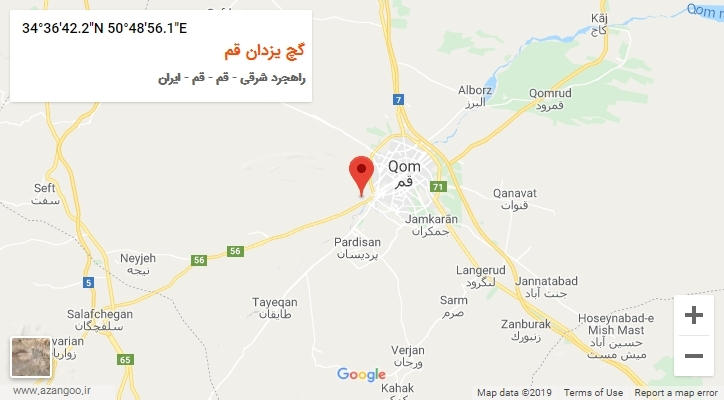 روستای گچ یزدان قم بر روی نقشه