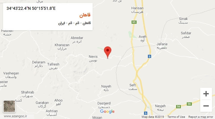 روستای قاهان بر روی نقشه