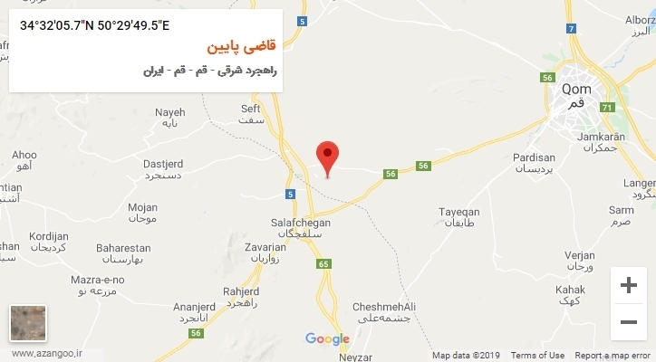 روستای قاضی پایین بر روی نقشه