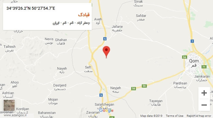 روستای قبادک بر روی نقشه