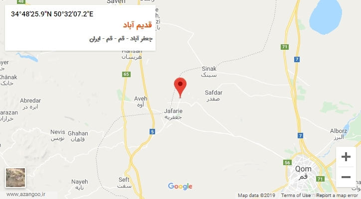 روستای قدیم آباد بر روی نقشه