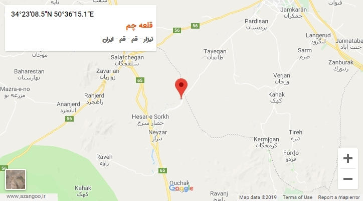 روستای قلعه چم بر روی نقشه