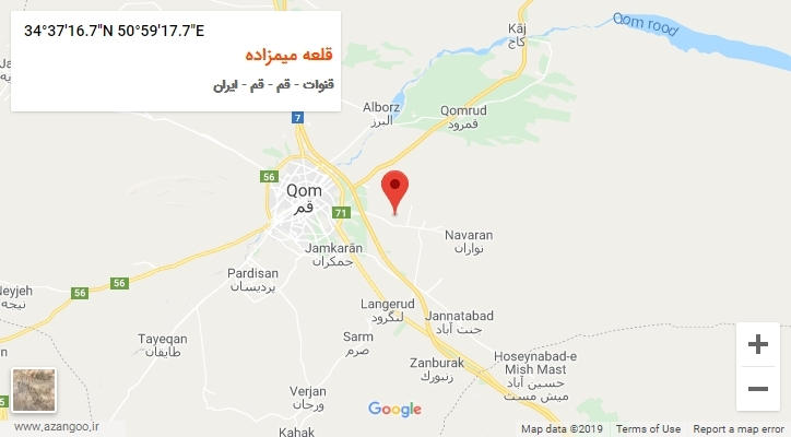 روستای قلعه میمزاده بر روی نقشه