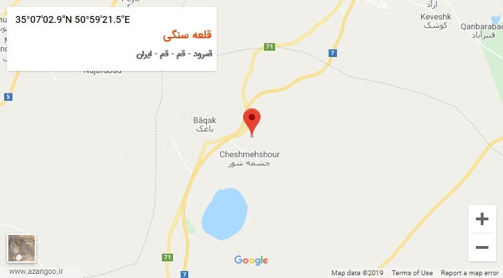 روستای قلعه سنگی بر روی نقشه
