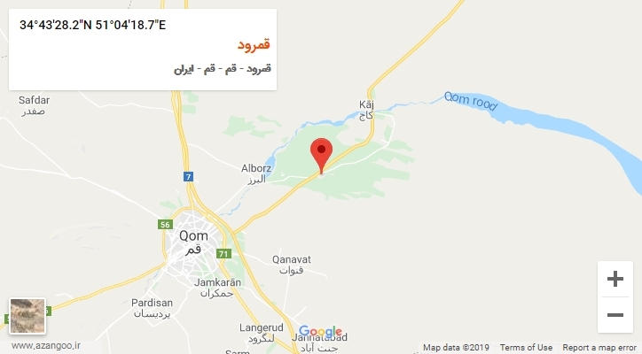 روستای قمرود بر روی نقشه