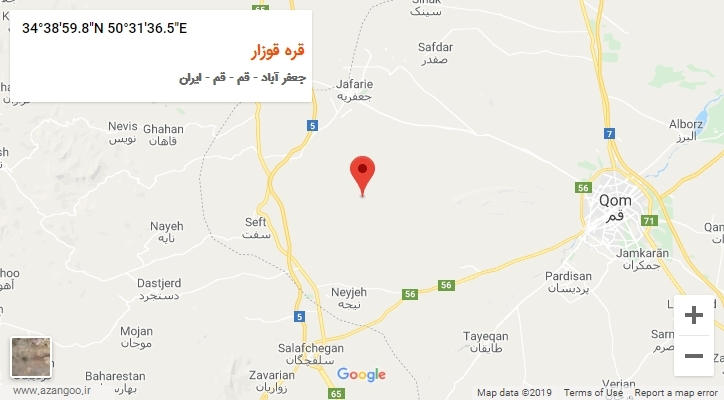 روستای قره قوزار بر روی نقشه