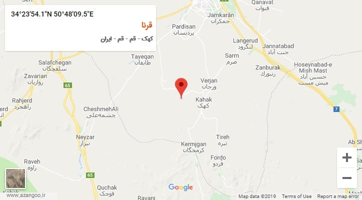 روستای قرنا بر روی نقشه