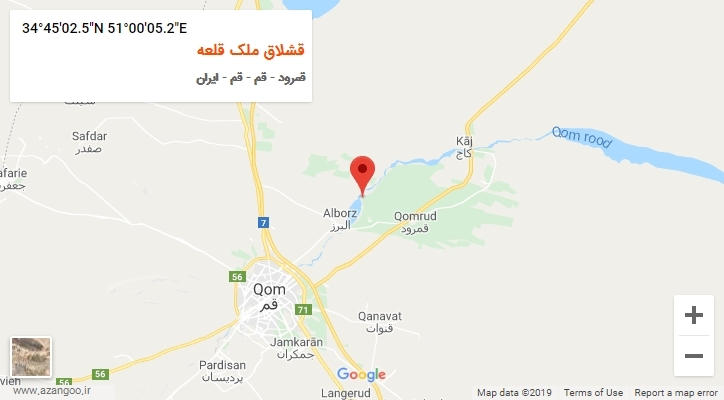 روستای قشلاق ملک قلعه بر روی نقشه