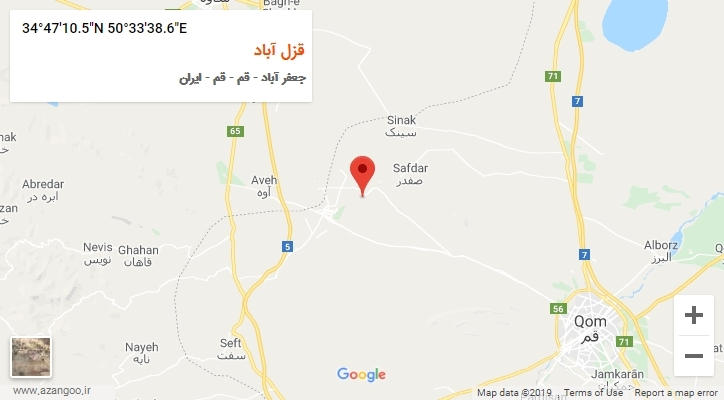 روستای قزل آباد بر روی نقشه