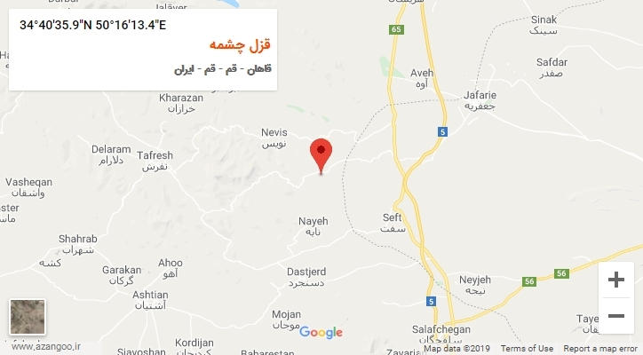 روستای قزل چشمه بر روی نقشه