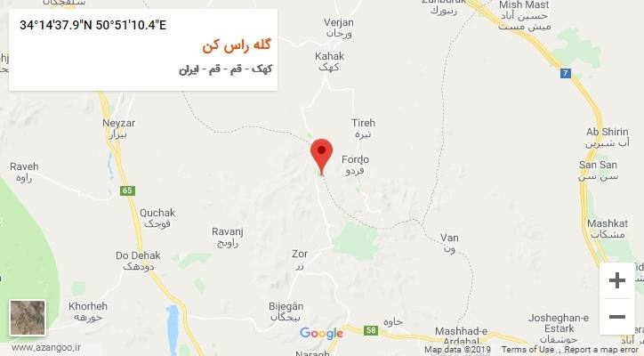 روستای گله راس کن بر روی نقشه