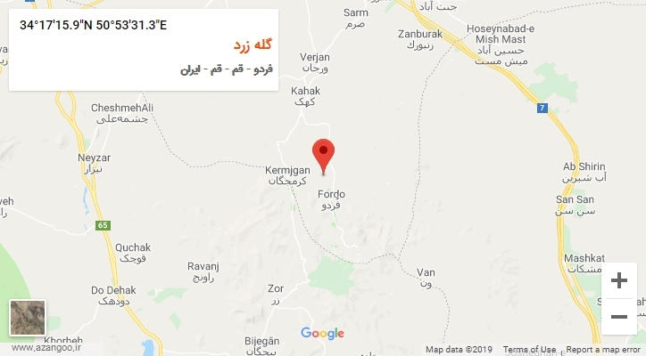 روستای گله زرد بر روی نقشه