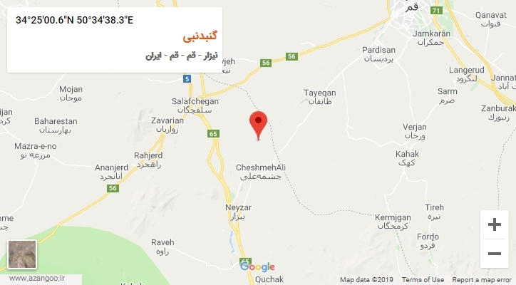 روستای گنبدنبی بر روی نقشه
