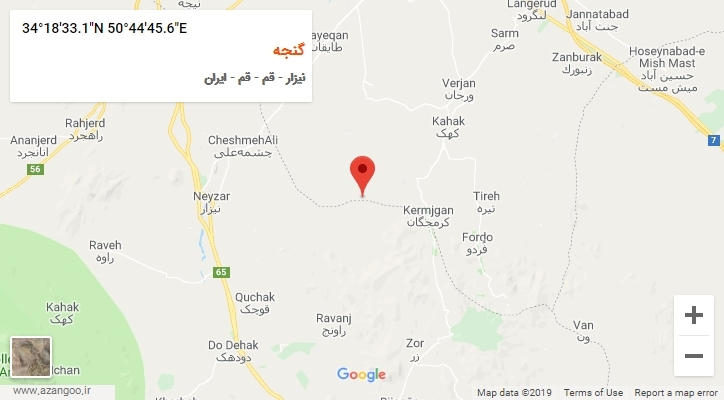 روستای گنجه بر روی نقشه