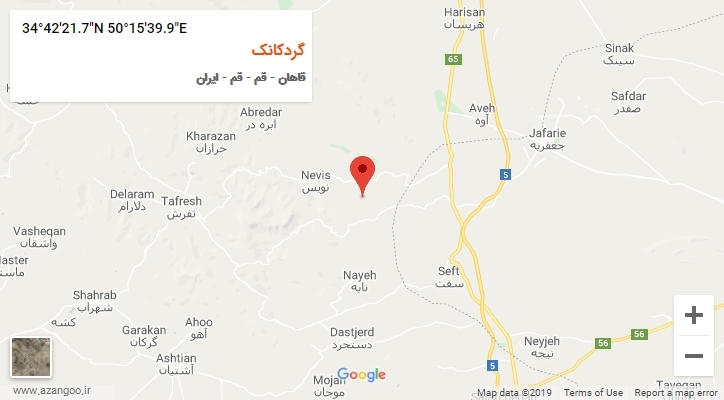 روستای گردکانک بر روی نقشه