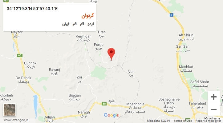روستای گرنوان بر روی نقشه