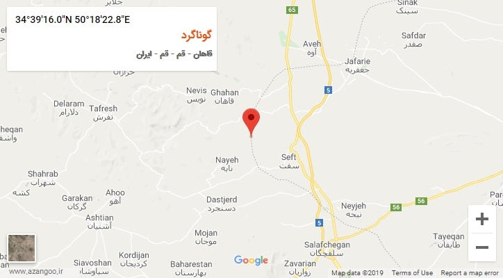 روستای گوناگرد بر روی نقشه