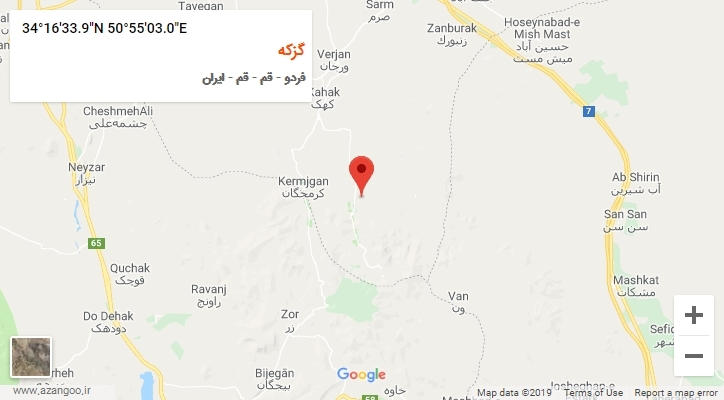 روستای گزکه بر روی نقشه