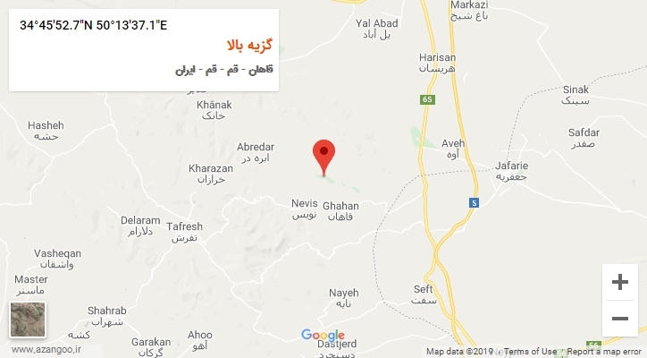 روستای گزیه بالا بر روی نقشه