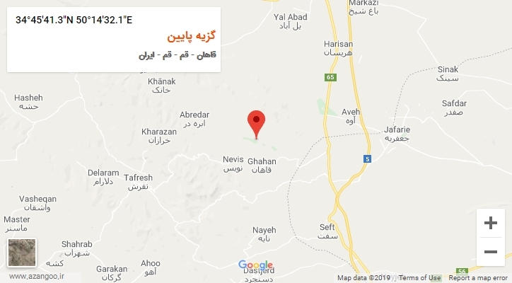 روستای گزیه پایین بر روی نقشه