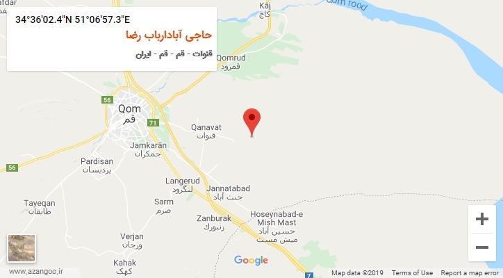 روستای حاجی آبادارباب رضا بر روی نقشه