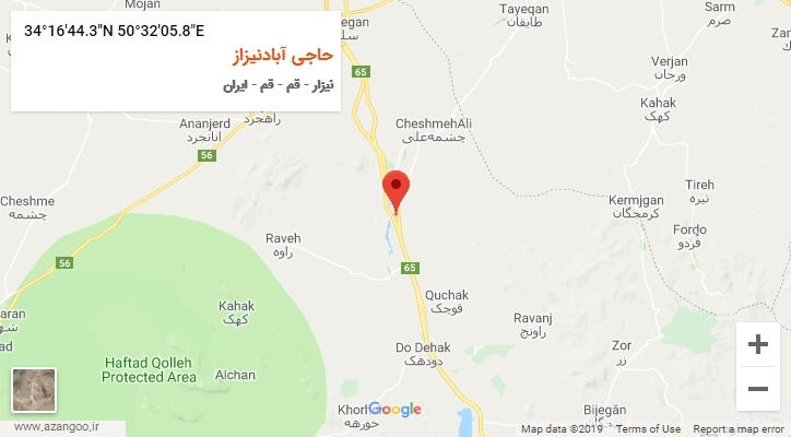 روستای حاجی آبادنیزاز بر روی نقشه