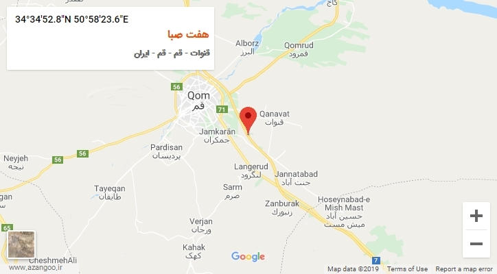 روستای هفت صبا بر روی نقشه