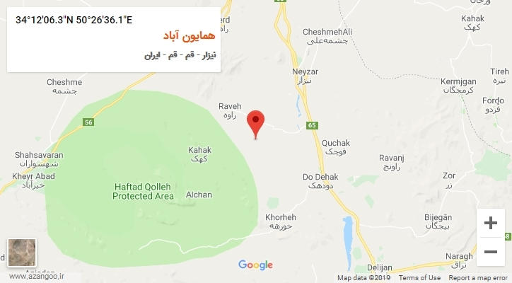روستای همایون آباد بر روی نقشه