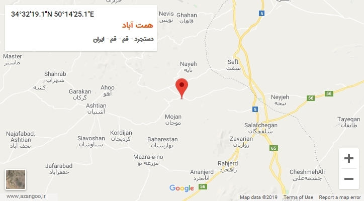 روستای همت آباد بر روی نقشه