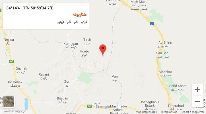 روستای هناربونه بر روی نقشه