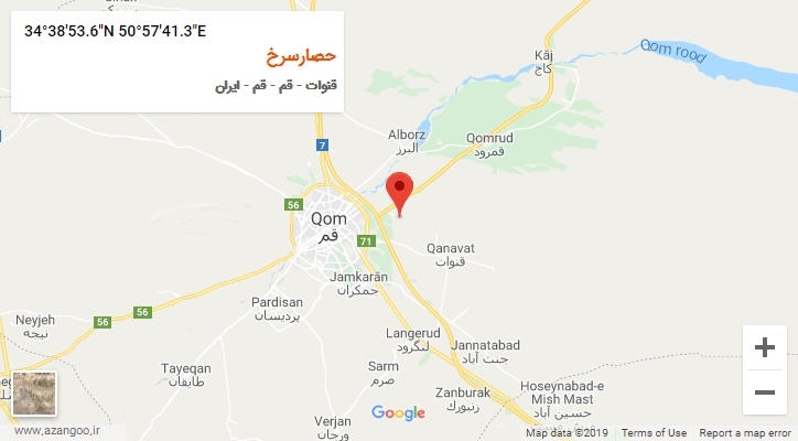 روستای حصارسرخ بر روی نقشه