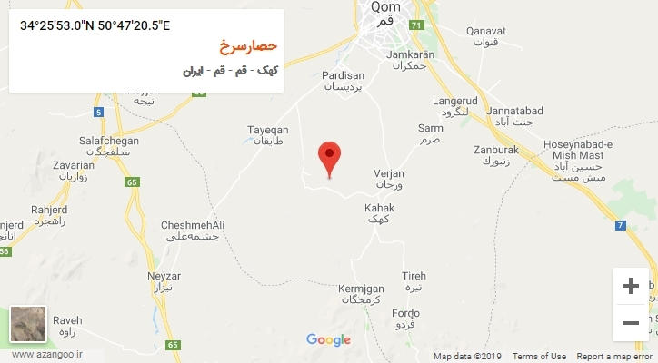 روستای حصارسرخ بر روی نقشه