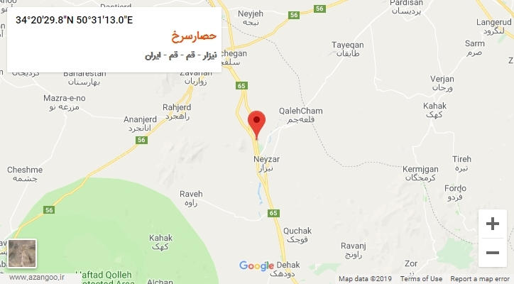 روستای حصارسرخ بر روی نقشه