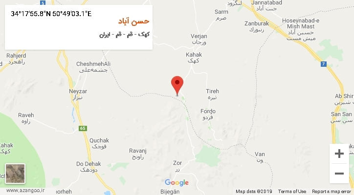 روستای حسن آباد بر روی نقشه