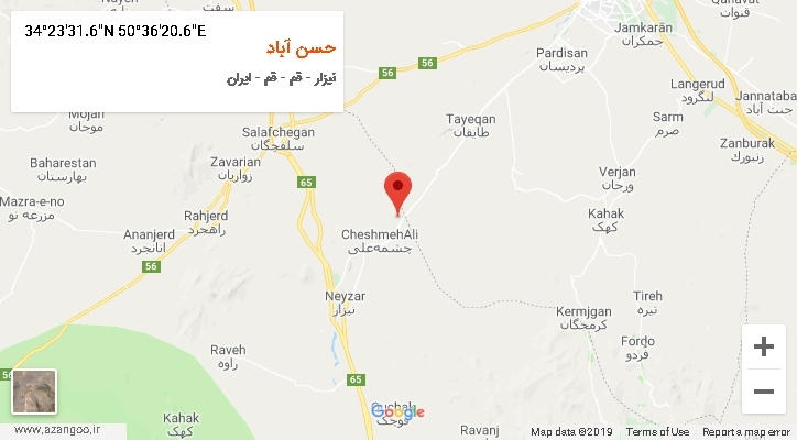 روستای حسن آباد بر روی نقشه