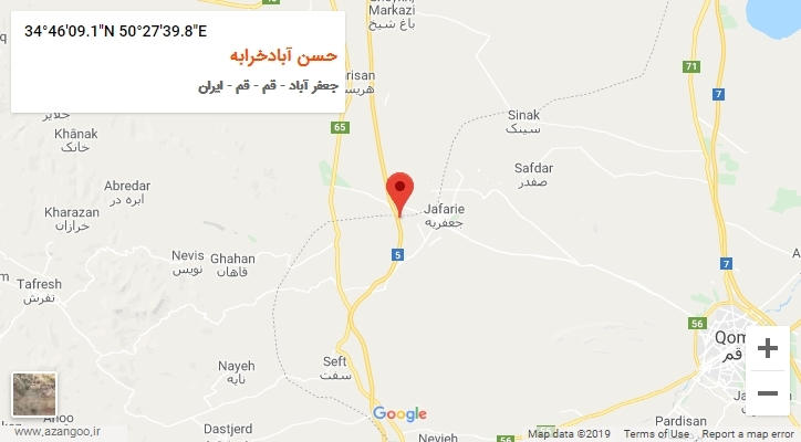 روستای حسن آبادخرابه بر روی نقشه