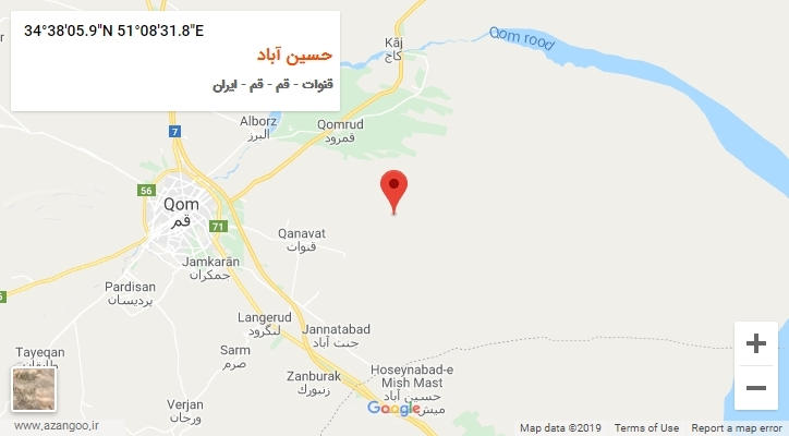 روستای حسین آباد بر روی نقشه