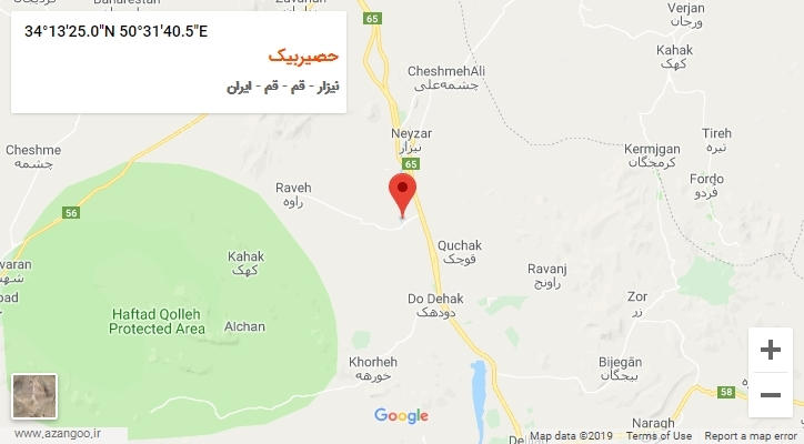 روستای حصیربیک بر روی نقشه