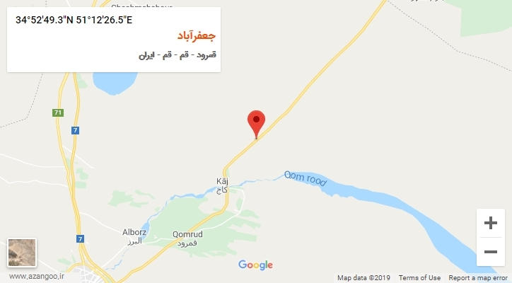 روستای جعفرآباد بر روی نقشه