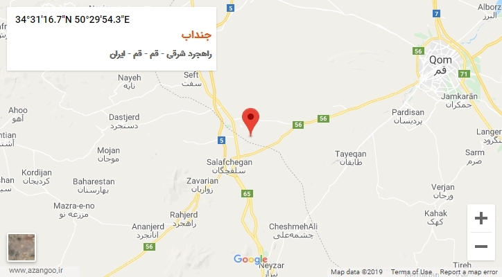 روستای جنداب بر روی نقشه