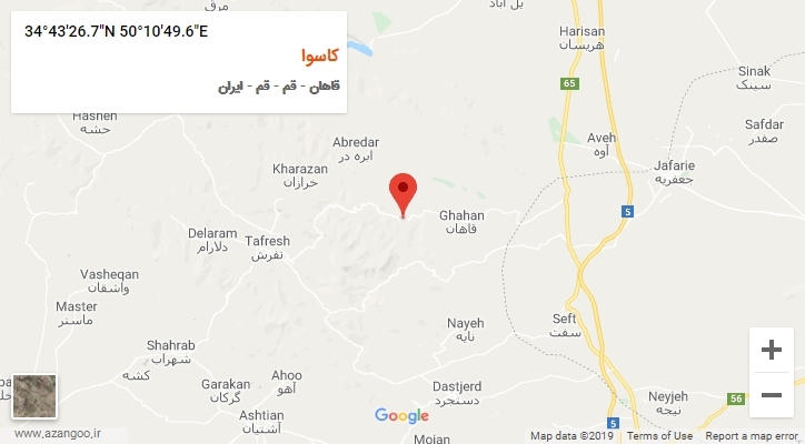 روستای کاسوا بر روی نقشه