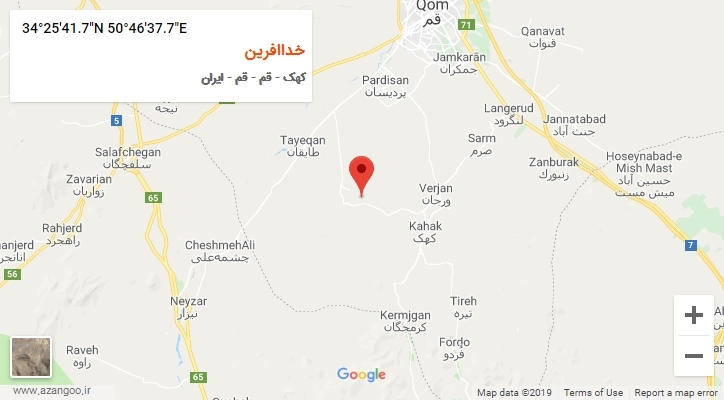 روستای خداافرین بر روی نقشه