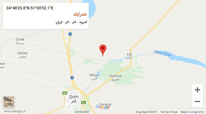 روستای خدرآباد بر روی نقشه