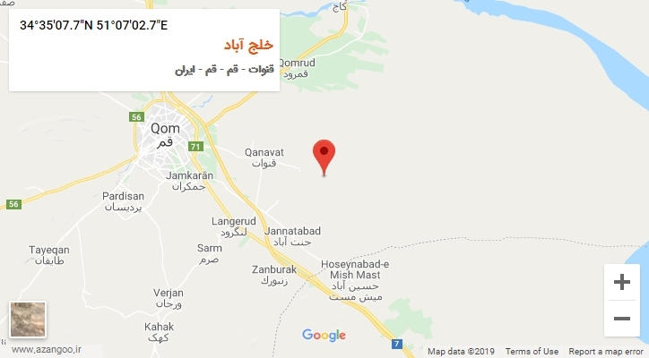 روستای خلج آباد بر روی نقشه
