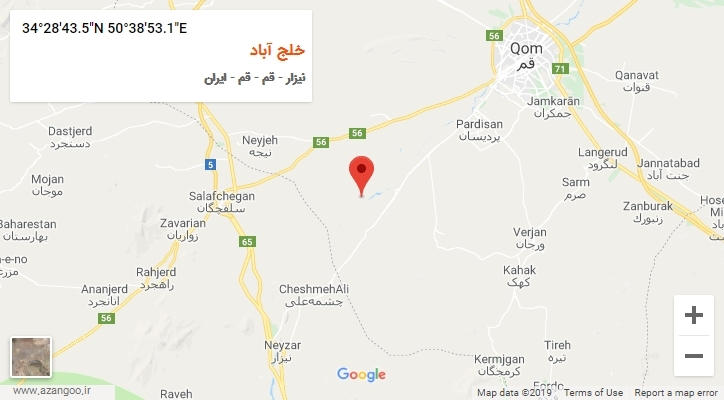 روستای خلج آباد بر روی نقشه