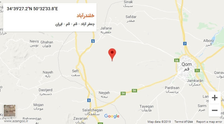 روستای خلندرآباد بر روی نقشه