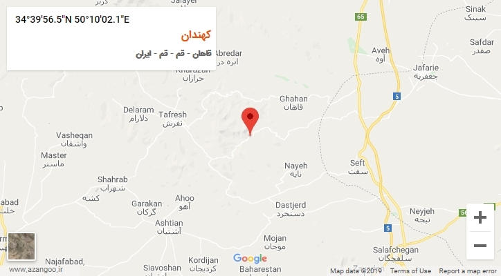 روستای کهندان بر روی نقشه