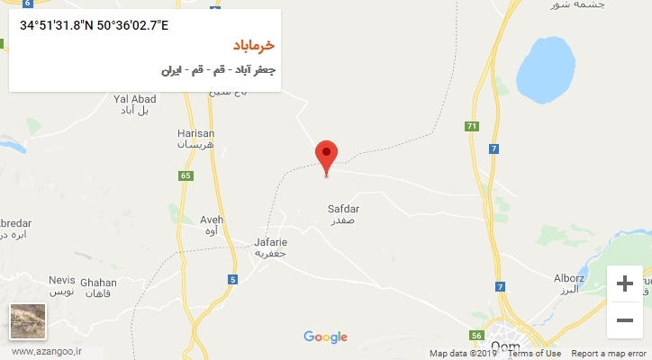 روستای خرماباد بر روی نقشه