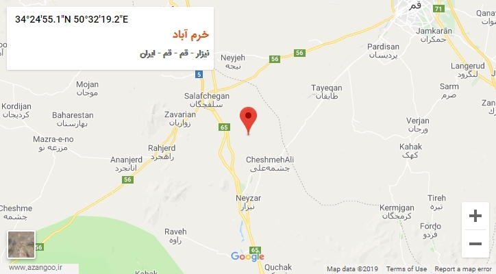 روستای خرم آباد بر روی نقشه